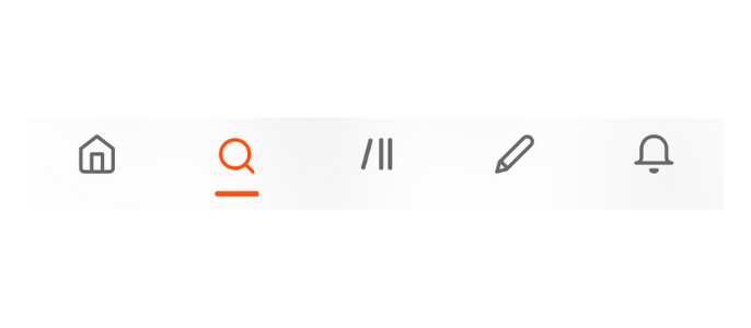 Search tab on Wattpad app